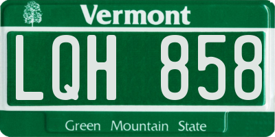 VT license plate LQH858