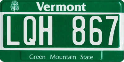 VT license plate LQH867
