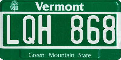 VT license plate LQH868