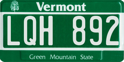 VT license plate LQH892