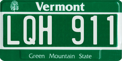 VT license plate LQH911