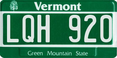 VT license plate LQH920