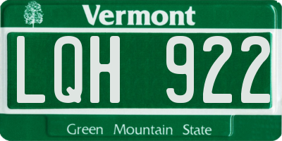 VT license plate LQH922