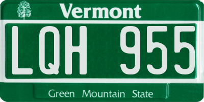 VT license plate LQH955