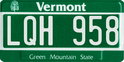 VT license plate LQH958