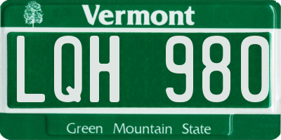 VT license plate LQH980