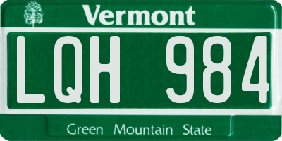 VT license plate LQH984
