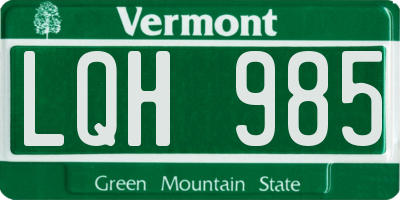VT license plate LQH985