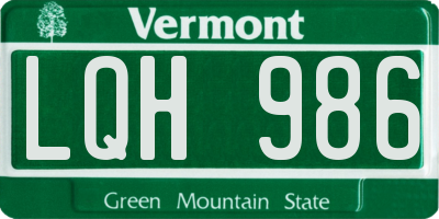 VT license plate LQH986