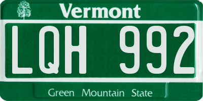 VT license plate LQH992