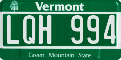 VT license plate LQH994