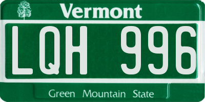 VT license plate LQH996