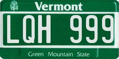 VT license plate LQH999