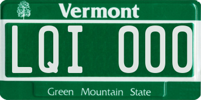 VT license plate LQI000
