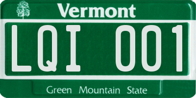 VT license plate LQI001