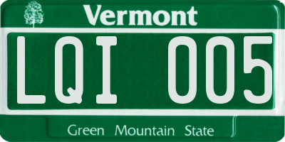 VT license plate LQI005