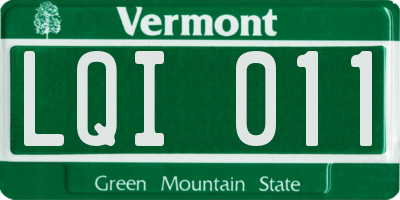 VT license plate LQI011