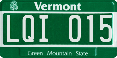 VT license plate LQI015
