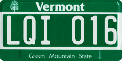 VT license plate LQI016