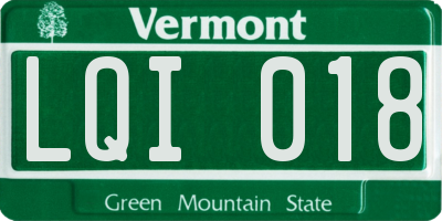 VT license plate LQI018