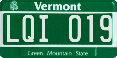 VT license plate LQI019
