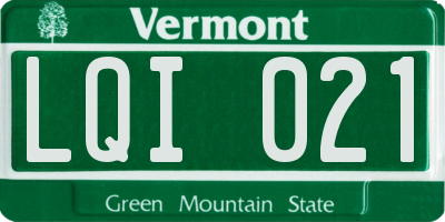 VT license plate LQI021