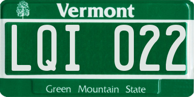 VT license plate LQI022
