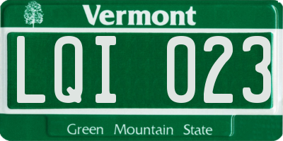 VT license plate LQI023