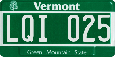 VT license plate LQI025