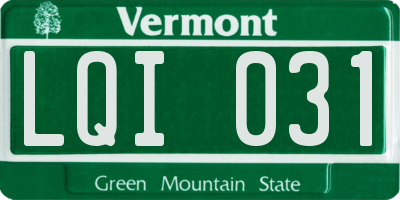 VT license plate LQI031