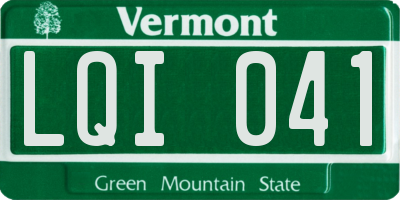 VT license plate LQI041