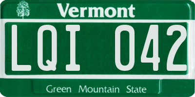 VT license plate LQI042