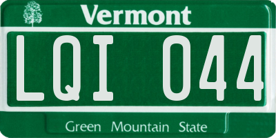 VT license plate LQI044