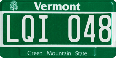 VT license plate LQI048