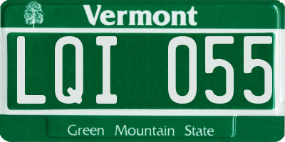 VT license plate LQI055