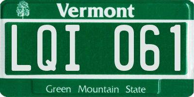 VT license plate LQI061