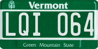 VT license plate LQI064