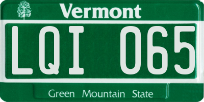 VT license plate LQI065