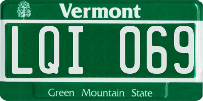 VT license plate LQI069