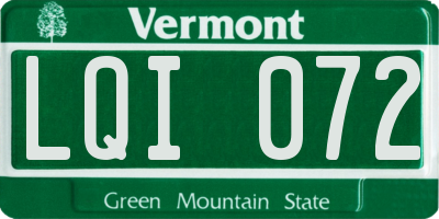 VT license plate LQI072