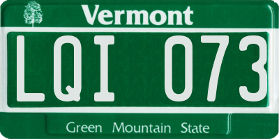 VT license plate LQI073