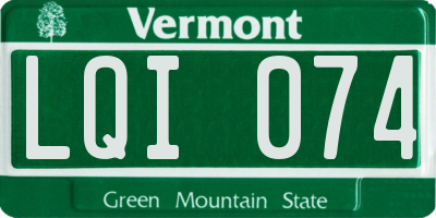 VT license plate LQI074