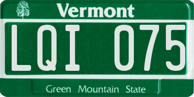 VT license plate LQI075