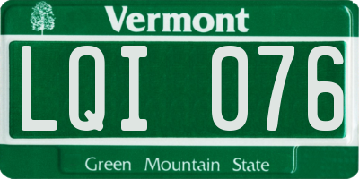 VT license plate LQI076
