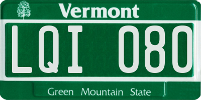 VT license plate LQI080