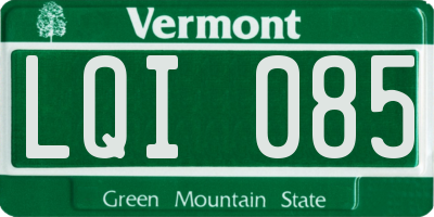 VT license plate LQI085