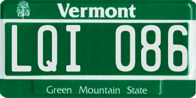 VT license plate LQI086