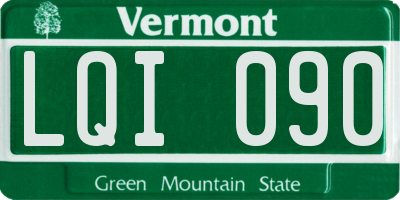 VT license plate LQI090