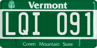 VT license plate LQI091
