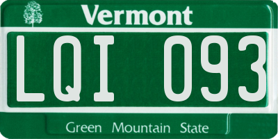 VT license plate LQI093